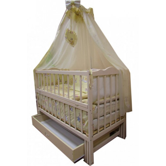Baby crib Baby Toddler Ivory with pendulum mechanism and drawer Ivory Baby crib Baby Toddler Ivory with pendulum mechanism and drawer Ivory