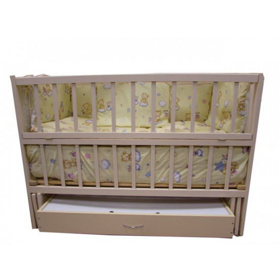 Baby crib Baby Toddler Ivory with pendulum mechanism and drawer Ivory Baby crib Baby Toddler Ivory with pendulum mechanism and drawer Ivory