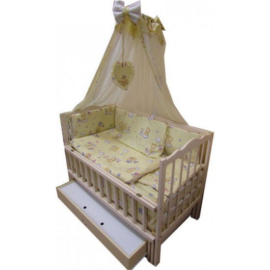 Baby crib Baby Toddler Ivory with pendulum mechanism and drawer Ivory Baby crib Baby Toddler Ivory with pendulum mechanism and drawer Ivory