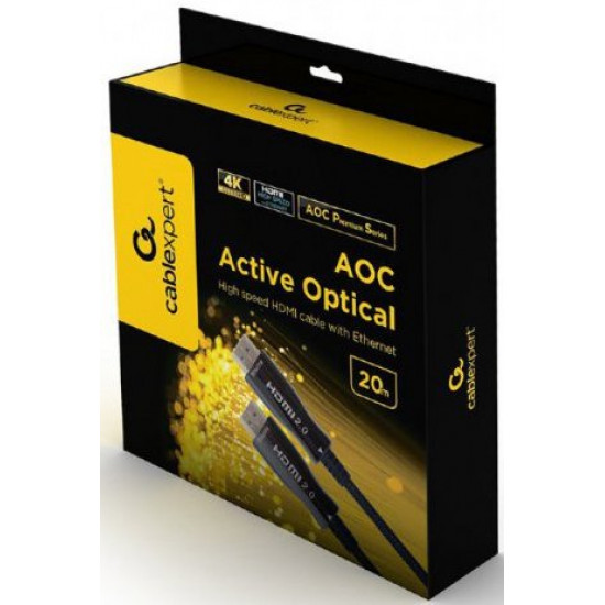 Кабель оптичний Cablexpert HDMI-HDMI 20 м Чорний (CCBP-HDMI-AOC-20M)