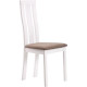 Dining chair for kitchen, cafe, bar York wood white/fabric brown AMF Dining chair for kitchen, cafe, bar York wood white/fabric brown AMF