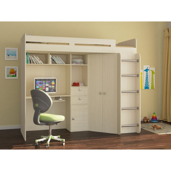 Кровать чердак KidsBunkBed CH-74 венге светлый 1860х982х2015 мм Кровать чердак KidsBunkBed CH-74 венге светлый 1860х982х2015 мм