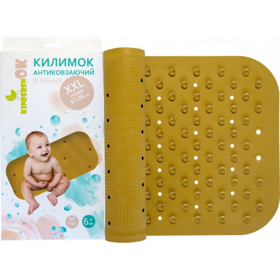 Дитячий гумовий килимок для ванни Kinderenok XXL Золотий (71114_002) Дитячий гумовий килимок для ванни Kinderenok XXL Золотий (71114_002)