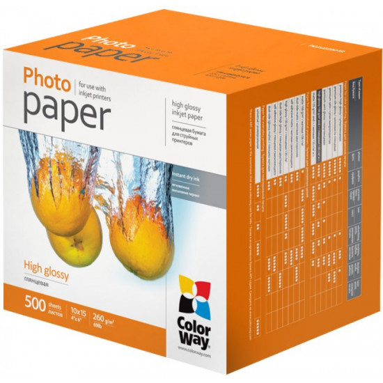 Photo paper ColorWay glossy 260 g/m 10x15 500 l (PG2605004R) Photo paper ColorWay glossy 260 g/m 10x15 500 l (PG2605004R)