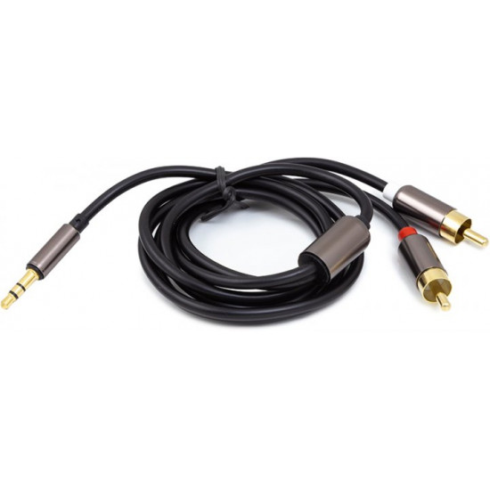 Audio cable PowerPlant 3.5mm Stereo Plug - 2 x RCA 1 m Black (CA912834) Audio cable PowerPlant 3.5mm Stereo Plug - 2 x RCA 1 m Black (CA912834)