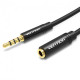 Cable Vention Audio 3.5 mm M - 3.5 mm F, 1m, Black (BHBBF)
