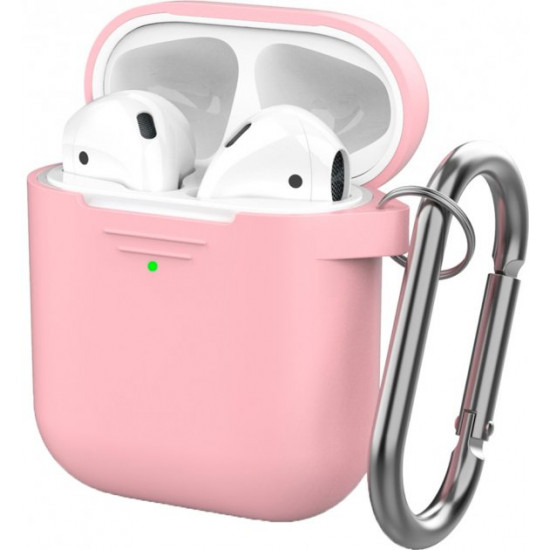 Классический Силиконовый чехол AhaStyle с карабином для Apple AirPods Pink (AHA-01060-PNK) Классический Силиконовый чехол AhaStyle с карабином для Apple AirPods Pink (AHA-01060-PNK)