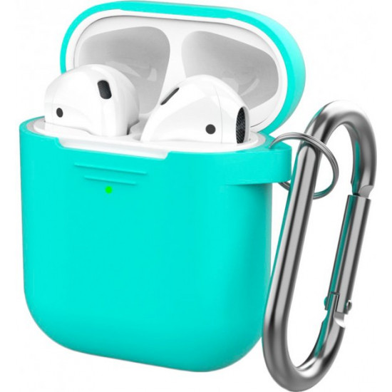 Classic Silicone case AhaStyle with carabiner for Apple AirPods Mint green (AHA-01060-MGR) Classic Silicone case AhaStyle with carabiner for Apple AirPods Mint green (AHA-01060-MGR)