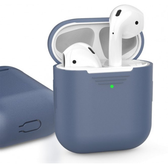 Классический Силиконовый чехол AhaStyle для Apple AirPods Navy blue (AHA-01020-NBL) Классический Силиконовый чехол AhaStyle для Apple AirPods Navy blue (AHA-01020-NBL)