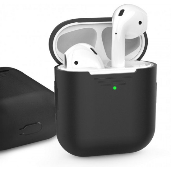  Классический Силиконовый чехол AhaStyle для Apple AirPods Black (AHA-01020-BLK)