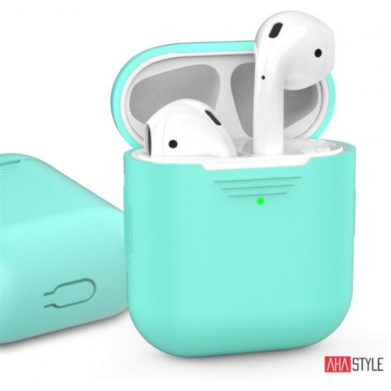 Классический Силиконовый чехол AhaStyle для Apple AirPods Mint green (AHA-01020-MGR) Классический Силиконовый чехол AhaStyle для Apple AirPods Mint green (AHA-01020-MGR)