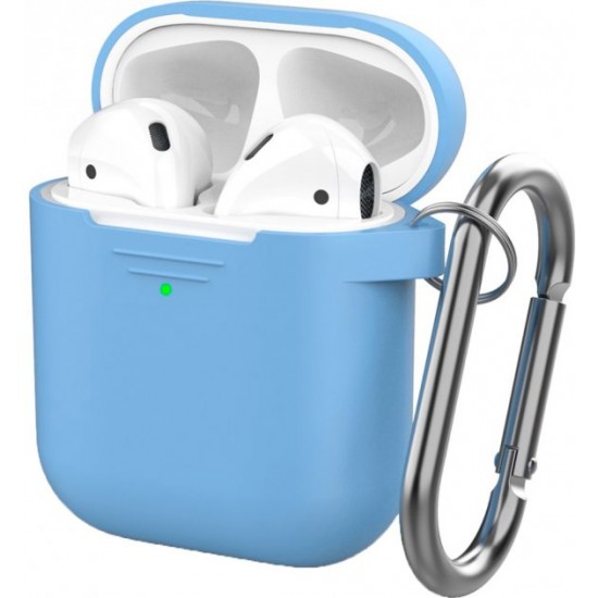 Классический Силиконовый чехол AhaStyle с карабином для Apple AirPods Blue (AHA-01060-SBL) Классический Силиконовый чехол AhaStyle с карабином для Apple AirPods Blue (AHA-01060-SBL)