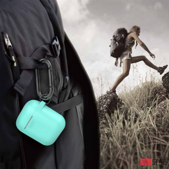 Classic Silicone case AhaStyle with carabiner for Apple AirPods Mint green (AHA-01060-MGR) Classic Silicone case AhaStyle with carabiner for Apple AirPods Mint green (AHA-01060-MGR)