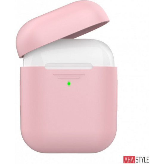 Силіконовий чохол AhaStyle дуо для Apple AirPods Pink (AHA-02020-PNK) Силіконовий чохол AhaStyle дуо для Apple AirPods Pink (AHA-02020-PNK)
