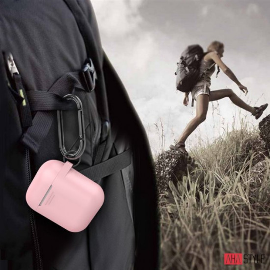 Классический Силиконовый чехол AhaStyle с карабином для Apple AirPods Pink (AHA-01060-PNK) Классический Силиконовый чехол AhaStyle с карабином для Apple AirPods Pink (AHA-01060-PNK)