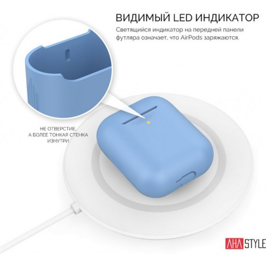 Силіконовий чохол AhaStyle дуо для Apple AirPods Blue (AHA-02020-SBL) Силіконовий чохол AhaStyle дуо для Apple AirPods Blue (AHA-02020-SBL)