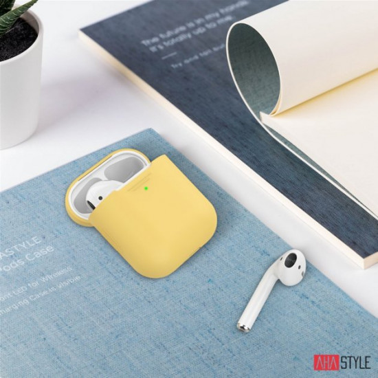  Силиконовый чехол AhaStyle дуо для Apple AirPods Yellow (AHA-02020-YLW)