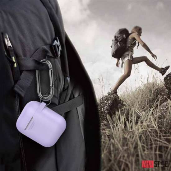 AhaStyle Classic Silicone Case with Carabiner for Apple AirPods Lavender (AHA-01060-LVR) AhaStyle Classic Silicone Case with Carabiner for Apple AirPods Lavender (AHA-01060-LVR)