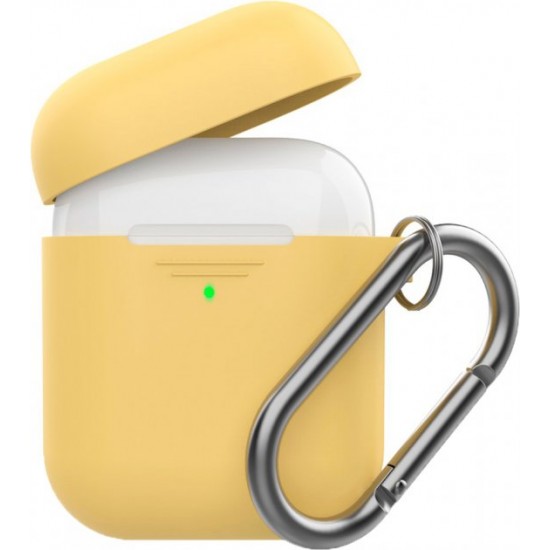 Силіконовий чохол AhaStyle дуо з карабіном для Apple AirPods Yellow (AHA-02060-YLW) Силіконовий чохол AhaStyle дуо з карабіном для Apple AirPods Yellow (AHA-02060-YLW)