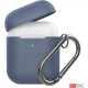 Silicone case AhaStyle duo with carabiner for Apple AirPods Navy blue (AHA-02060-NBL) Silicone case AhaStyle duo with carabiner for Apple AirPods Navy blue (AHA-02060-NBL)
