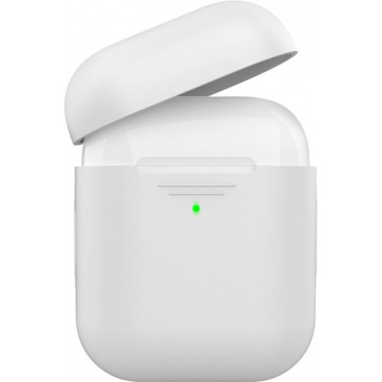 Силіконовий чохол AhaStyle дуо для Apple AirPods White (AHA-02020-WHT) Силіконовий чохол AhaStyle дуо для Apple AirPods White (AHA-02020-WHT)