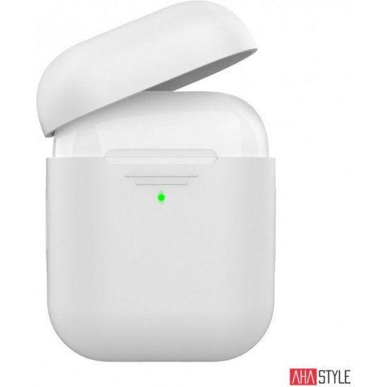 Силіконовий чохол AhaStyle дуо для Apple AirPods White (AHA-02020-WHT) Силіконовий чохол AhaStyle дуо для Apple AirPods White (AHA-02020-WHT)