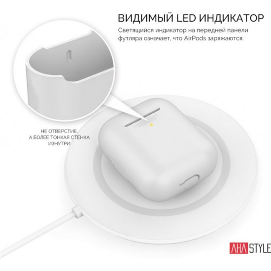 Силіконовий чохол AhaStyle дуо для Apple AirPods White (AHA-02020-WHT) Силіконовий чохол AhaStyle дуо для Apple AirPods White (AHA-02020-WHT)