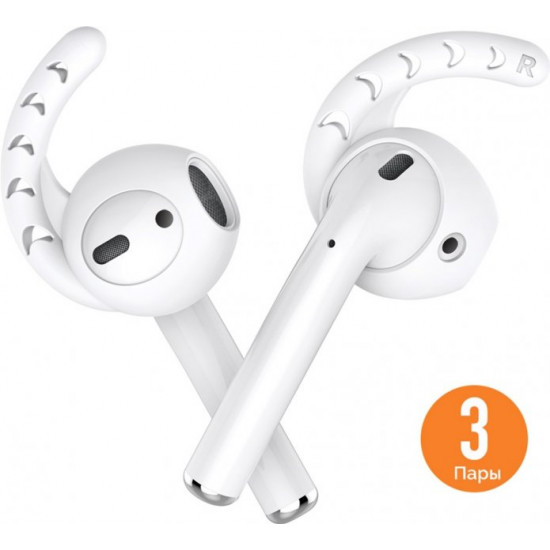 AhaStyle Silicone Holders for Apple AirPods Set 3 pairs, White (AHA-01140-WHT) AhaStyle Silicone Holders for Apple AirPods Set 3 pairs, White (AHA-01140-WHT)