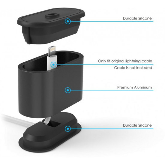  Алюминиевая подставка AhaStyle для Apple AirPods Black (AHA-01080-BLK)