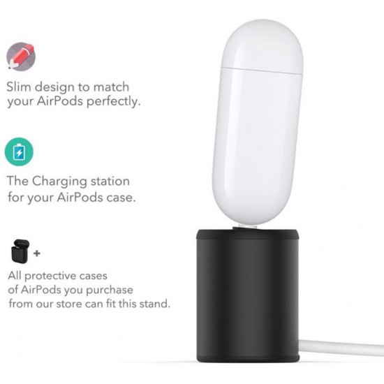  Алюминиевая подставка AhaStyle для Apple AirPods Black (AHA-01080-BLK)