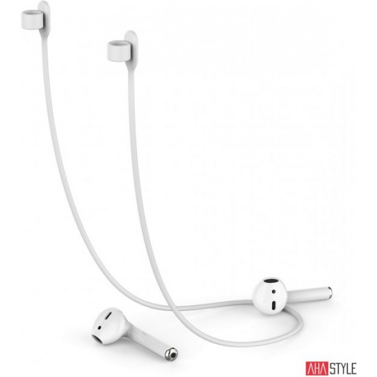Силіконовий ремінець AhaStyle для Apple AirPods White (AHA-01610-WHT) Силіконовий ремінець AhaStyle для Apple AirPods White (AHA-01610-WHT)
