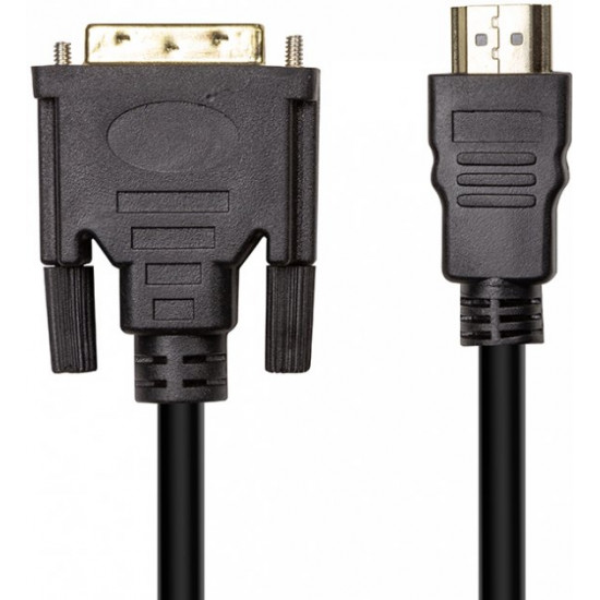 Відеокабель PowerPlant HDMI (M) - DVI (M) 1.8 м (CA912568)