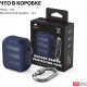  Противоударный чехол с карабином AhaStyle для Apple AirPods Тёмно-синий (AHA-01115-NBL)