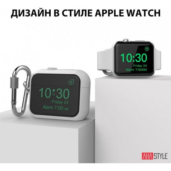Силіконовий чохол AhaStyle для Apple AirPods Pro - Apple Watch Білий (AHA-0P104-WHT) Силіконовий чохол AhaStyle для Apple AirPods Pro - Apple Watch Білий (AHA-0P104-WHT)