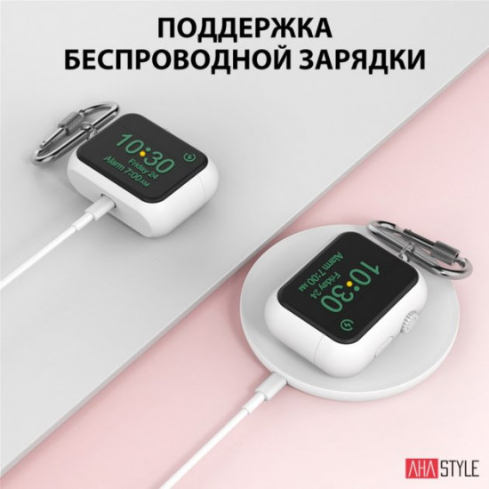 Силіконовий чохол AhaStyle для Apple AirPods Pro - Apple Watch Білий (AHA-0P104-WHT) Силіконовий чохол AhaStyle для Apple AirPods Pro - Apple Watch Білий (AHA-0P104-WHT)