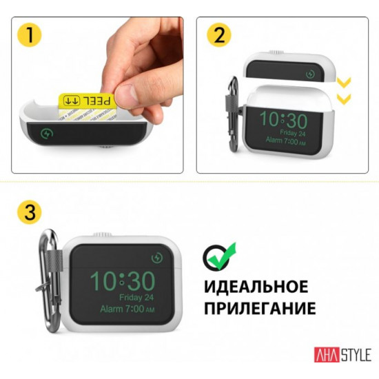 Силіконовий чохол AhaStyle для Apple AirPods Pro - Apple Watch Білий (AHA-0P104-WHT) Силіконовий чохол AhaStyle для Apple AirPods Pro - Apple Watch Білий (AHA-0P104-WHT)