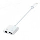 Переходник для Iphone, Dual Lightning Audio Charge Adapter J-008, белый Переходник для Iphone, Dual Lightning Audio Charge Adapter J-008, белый