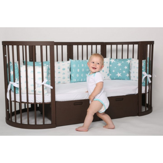 Round transformable crib with pendulum and drawers Bedsbee 12-in-1 Wenge (1052020) Round transformable crib with pendulum and drawers Bedsbee 12-in-1 Wenge (1052020)