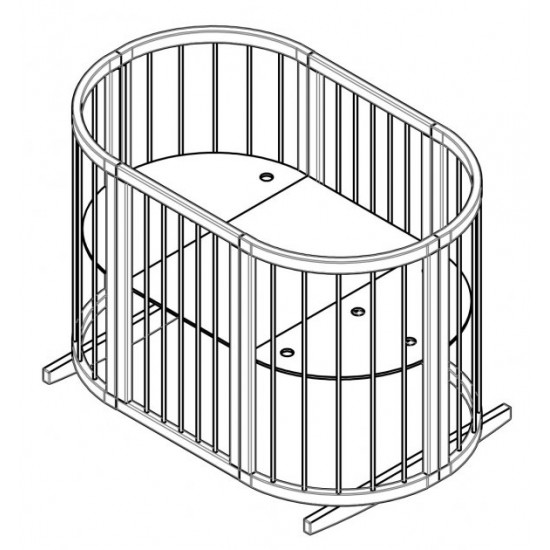 Round transformable crib with pendulum and drawers Bedsbee 12-in-1 Wenge (1052020) Round transformable crib with pendulum and drawers Bedsbee 12-in-1 Wenge (1052020)