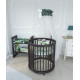 Round transformable crib with pendulum and drawers Bedsbee 12-in-1 Wenge (1052020) Round transformable crib with pendulum and drawers Bedsbee 12-in-1 Wenge (1052020)