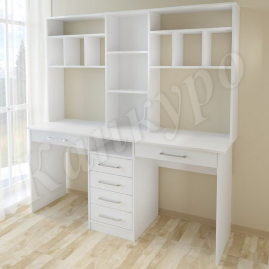 Table for two workstations Konven Mebel Boston H-3 1650x500 mm White