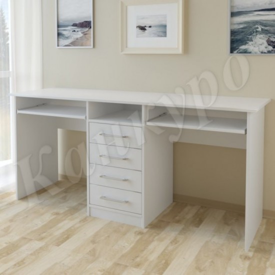 Table for two workstations Konven Mebel Brighton 1650x500 mm White Table for two workstations Konven Mebel Brighton 1650x500 mm White
