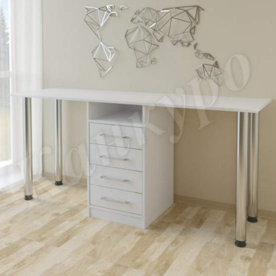 Table for two workstations Konven Mebel Beverly 1650x500 mm White Table for two workstations Konven Mebel Beverly 1650x500 mm White