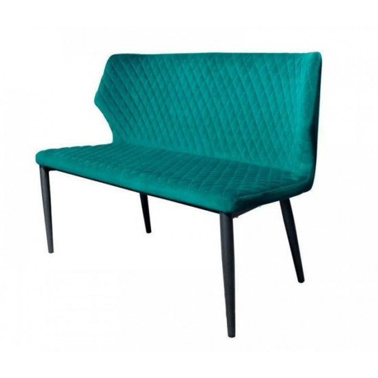 Bench chair for living room, kitchen, cafe, bar Finiks metal black/fabric velor green Eurodom Bench chair for living room, kitchen, cafe, bar Finiks metal black/fabric velor green Eurodom