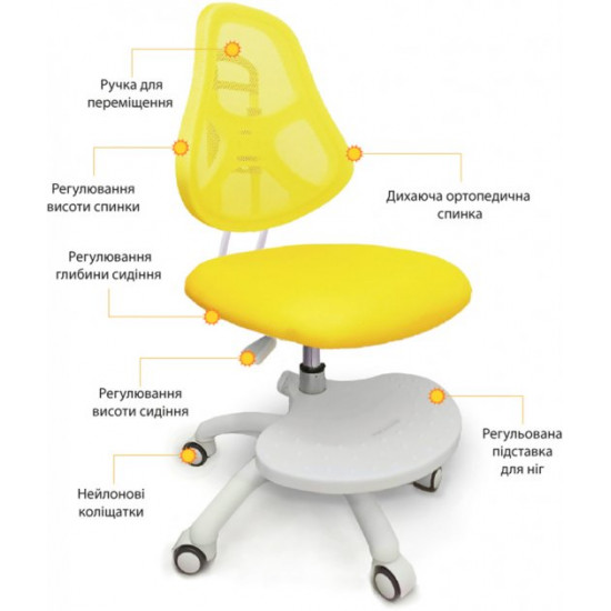 Children's chair ErgoKids Yellow Y-400 YE Children's chair ErgoKids Yellow Y-400 YE