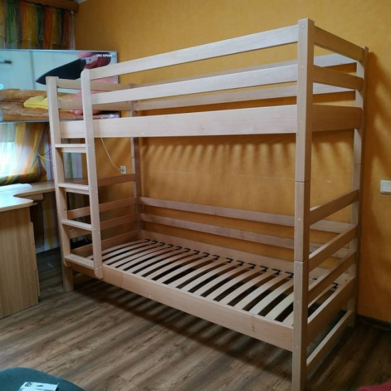 Ліжко двоярусне RainbowDream Лентори 90х190 см масив вільхи в лаку, без ящиків Ліжко двоярусне RainbowDream Лентори 90х190 см масив вільхи в лаку, без ящиків