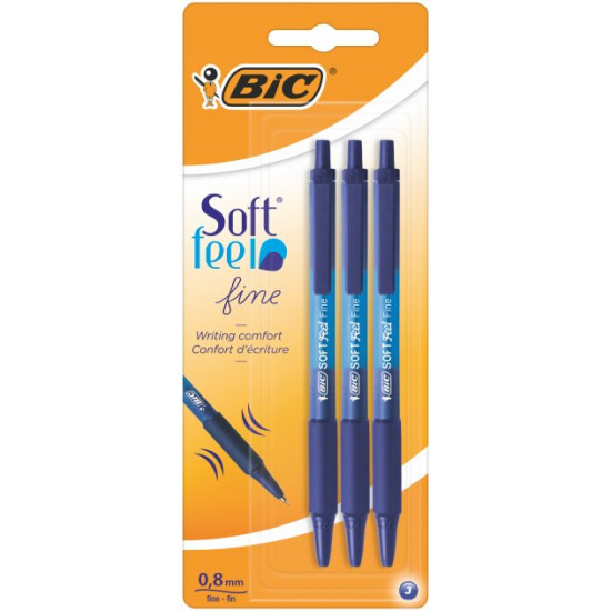 Set of automatic ballpoint pens BIC Soft Feel Clic Grip 3 pcs Blue (3086123256460) Set of automatic ballpoint pens BIC Soft Feel Clic Grip 3 pcs Blue (3086123256460)