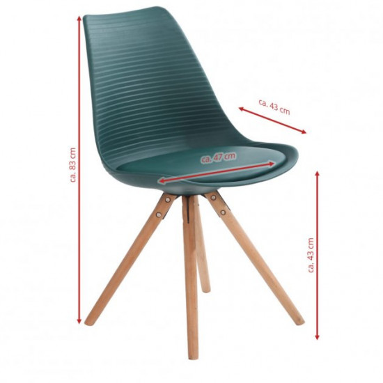 Stylish soft comfortable chair made of hard wood up to 120 kg. Germany. Green. TR88