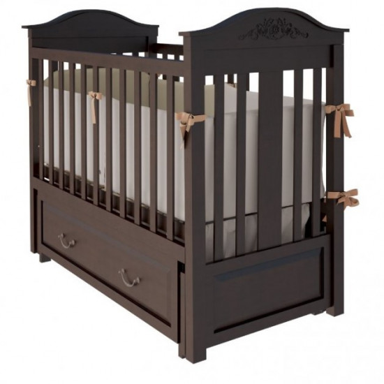 Wooden crib with drawer 60*120 Leonardo Woodman chocolate Wooden crib with drawer 60*120 Leonardo Woodman chocolate