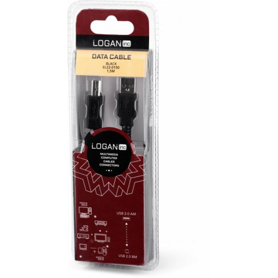 Кабель для принтера Logan Usb-B/Usb-A (EL22-0150) Кабель для принтера Logan Usb-B/Usb-A (EL22-0150)